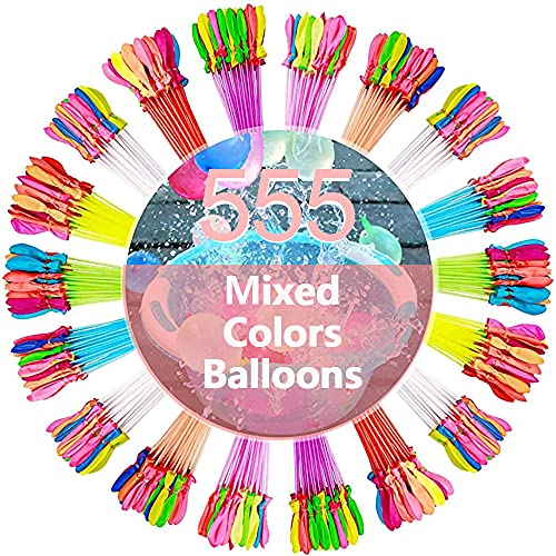 555 Rapid-Fill Crazy Color Water Balloons (15 Pack), Kids Boys & Girls Adults Party Easy Quick Summer Outdoor Splash Fun (15 Pack-555)