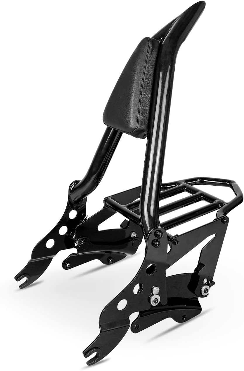 Detachable Passenger Backrest Sissy Bar Luggage Rack 4 Point Docking Hardware Rotary Docking Latch Clips Compatible With For 2014-2024 Harley Touring Road King Street Glide Electra Road Glide