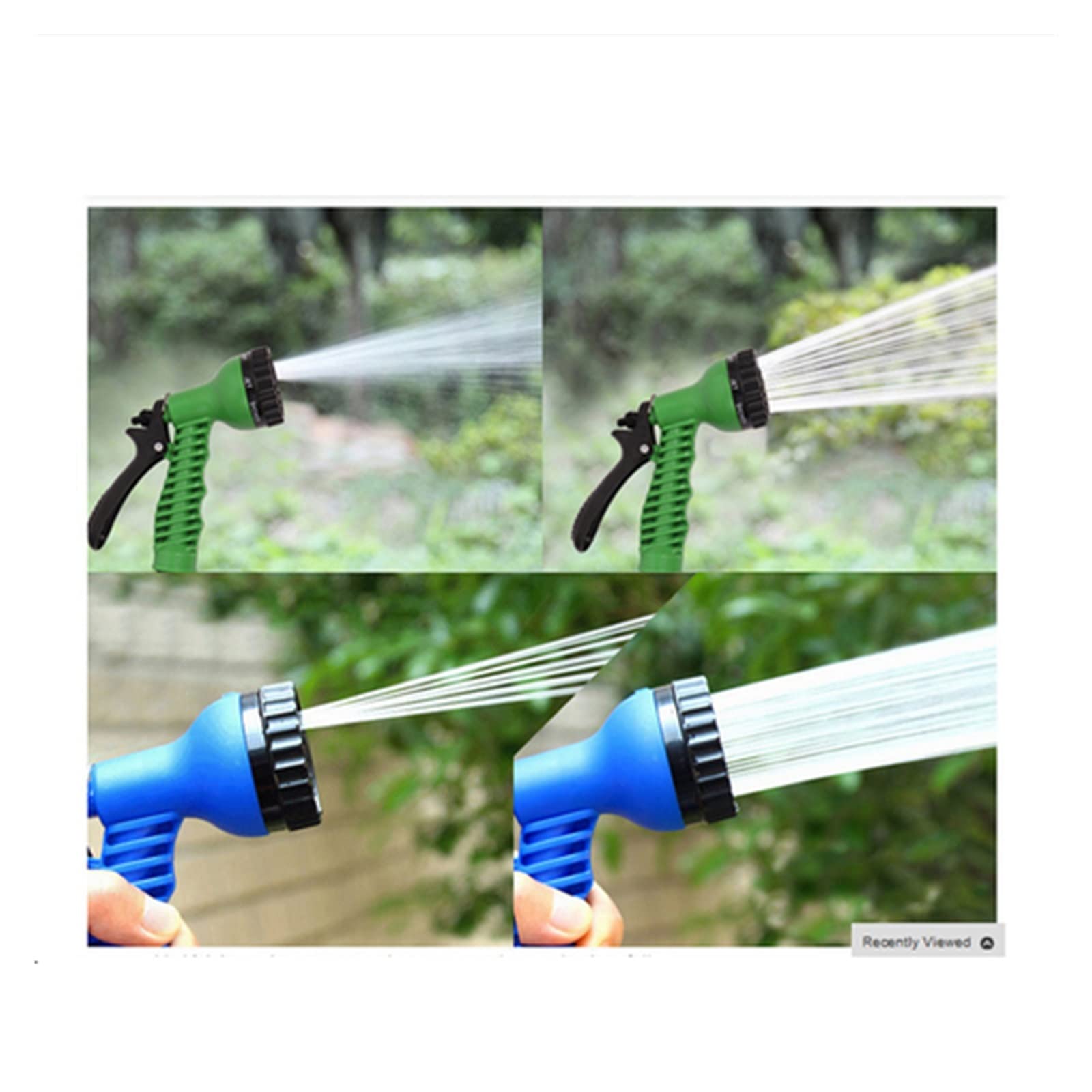 Manguera mágica de riego jardín mágico, carretes manguera expandibles flexibles, conector rápido lavado autos con pistola CirculacióN Fluida(Blue,75ft)