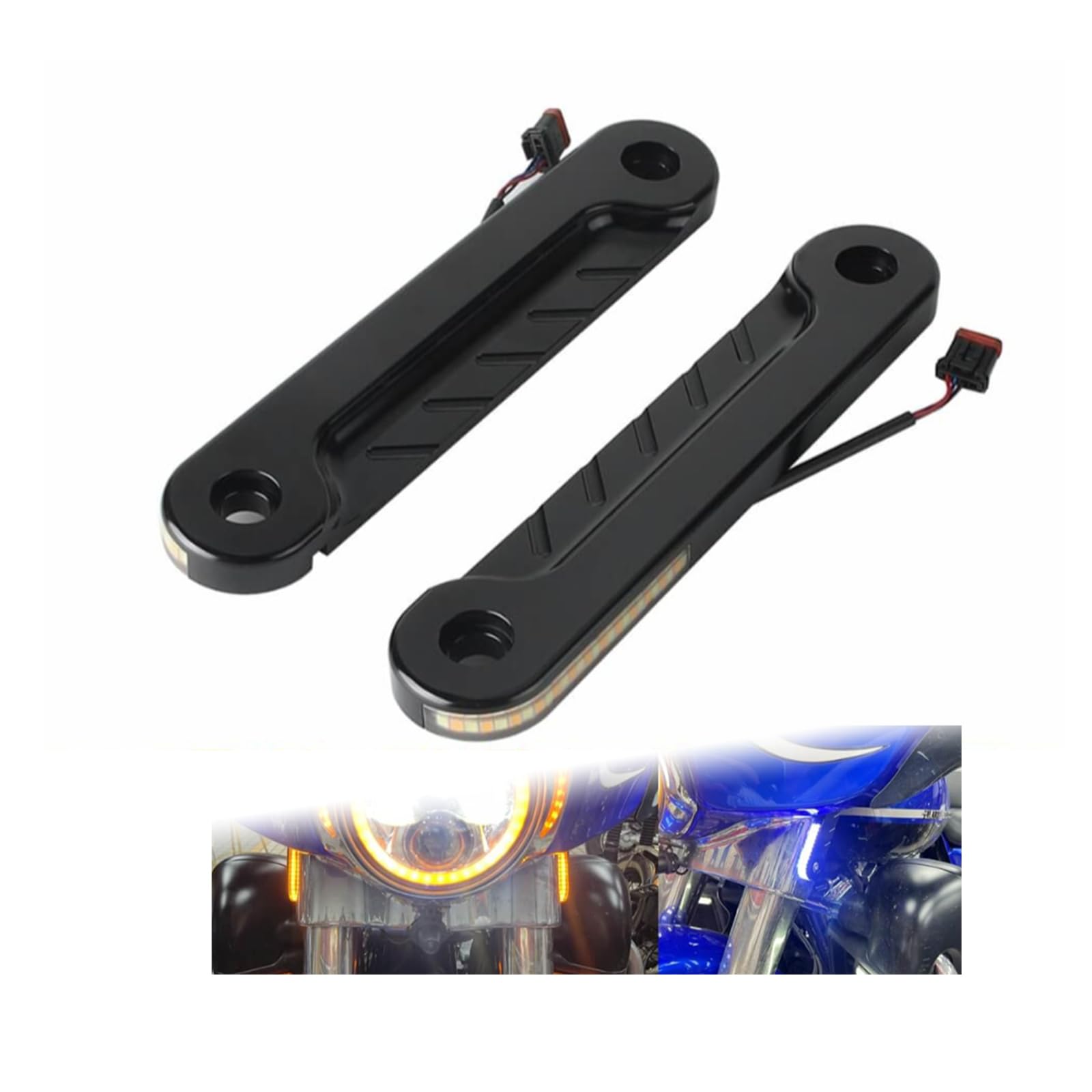 Photo 1 of NEOCHIAEVO LED Flush Fork Turn Signals with Day Running Light For Harley