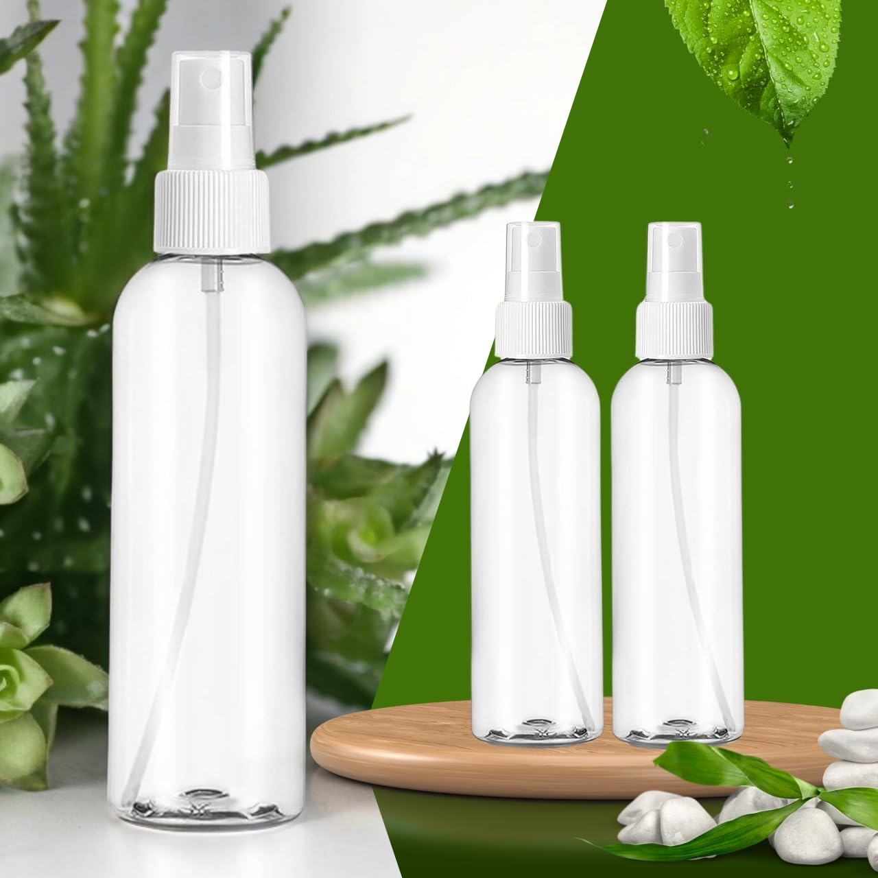 ecofynd 200ML Plastic Transparent Spray Bottle, Gardening Water Sprayer for Home Garden Lawn Plants Watering & Cleaning (Pack of 2, GSPRAY003)-picture-24
