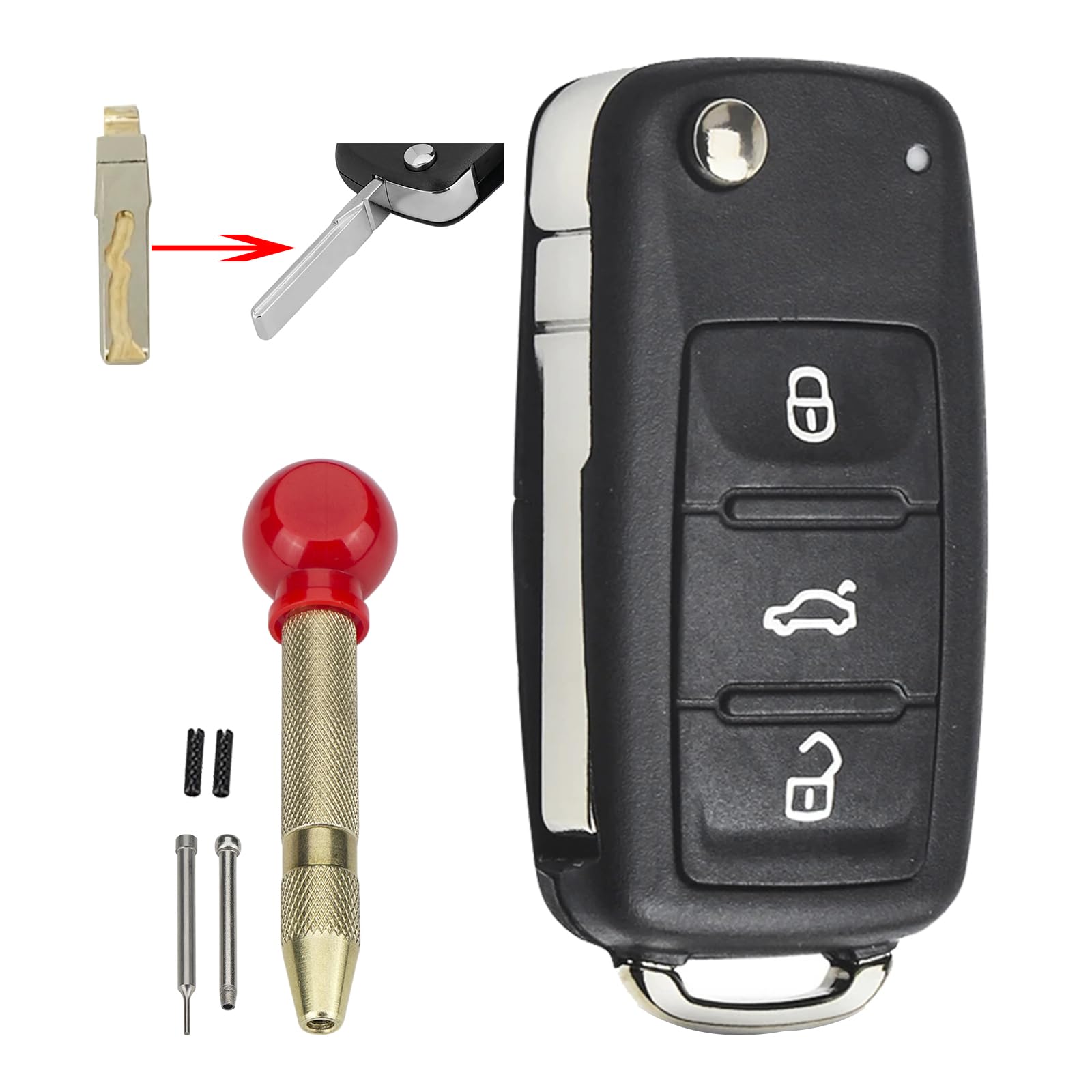 autosleutel case klep sleutel shell sleutelhanger accessoires Cover, voor Volkswagen VW Polo Golf 7 MK7 Tiguan Passat Voor Skoda Octavia Kodiaq Karoq Voor Seat Ateca Leon Tas Sleutel