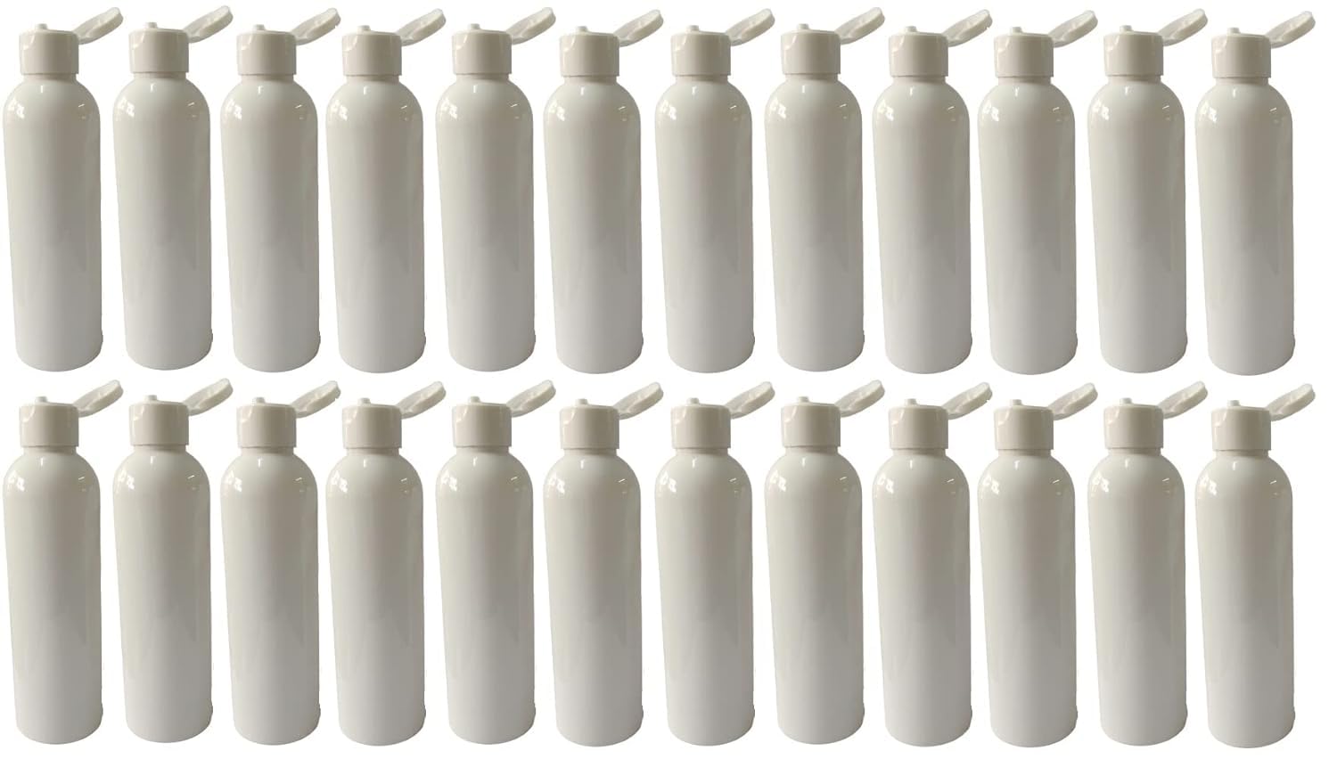 SHREE MAHA Refillable Plastic Bottles with White Flip Top Caps - 100ml ...