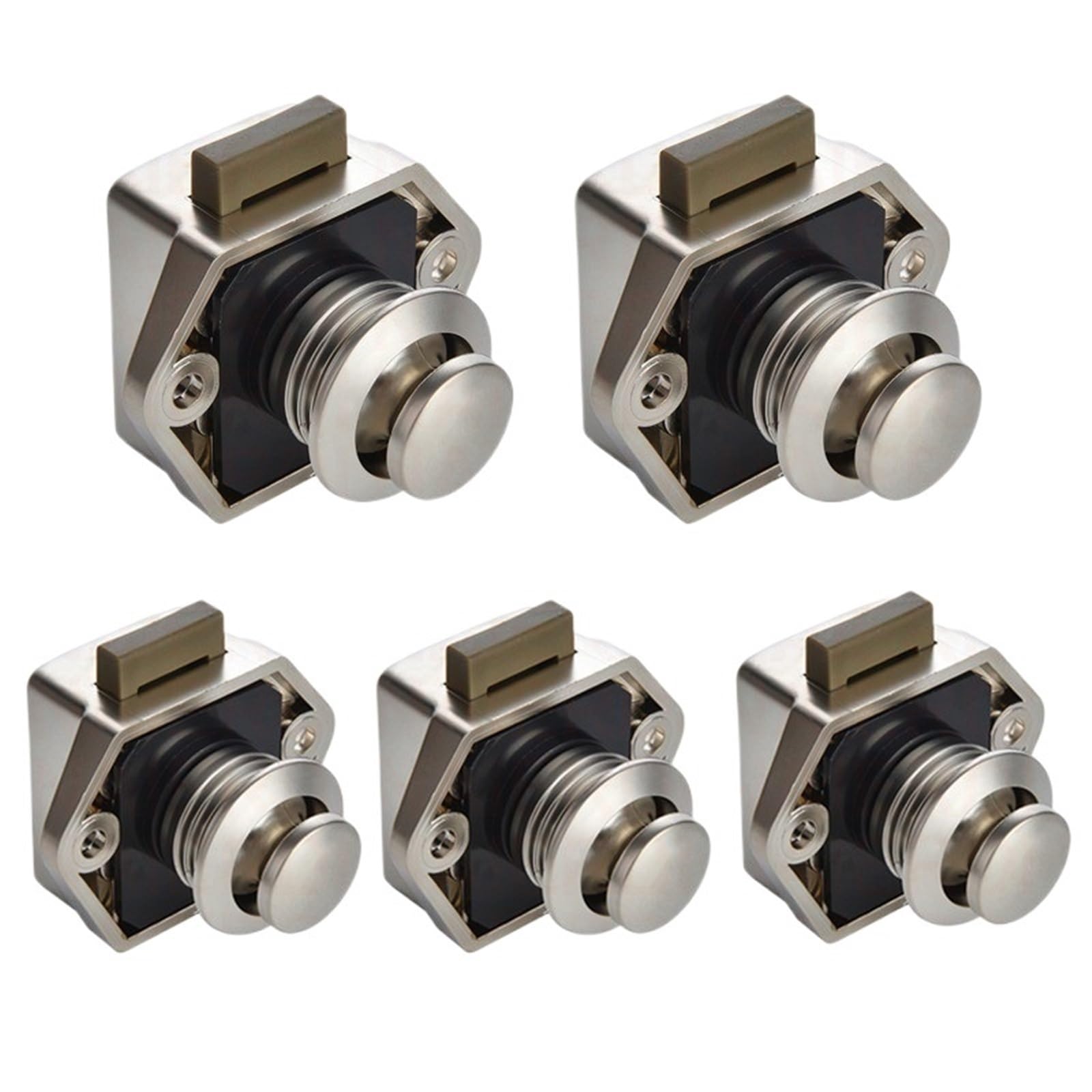 Jwvialel Small Pearl Nikel Home Cabinet Drawer Latch Button Locks Furniture Hardware 5Pcs(Small Pearl Nikel)