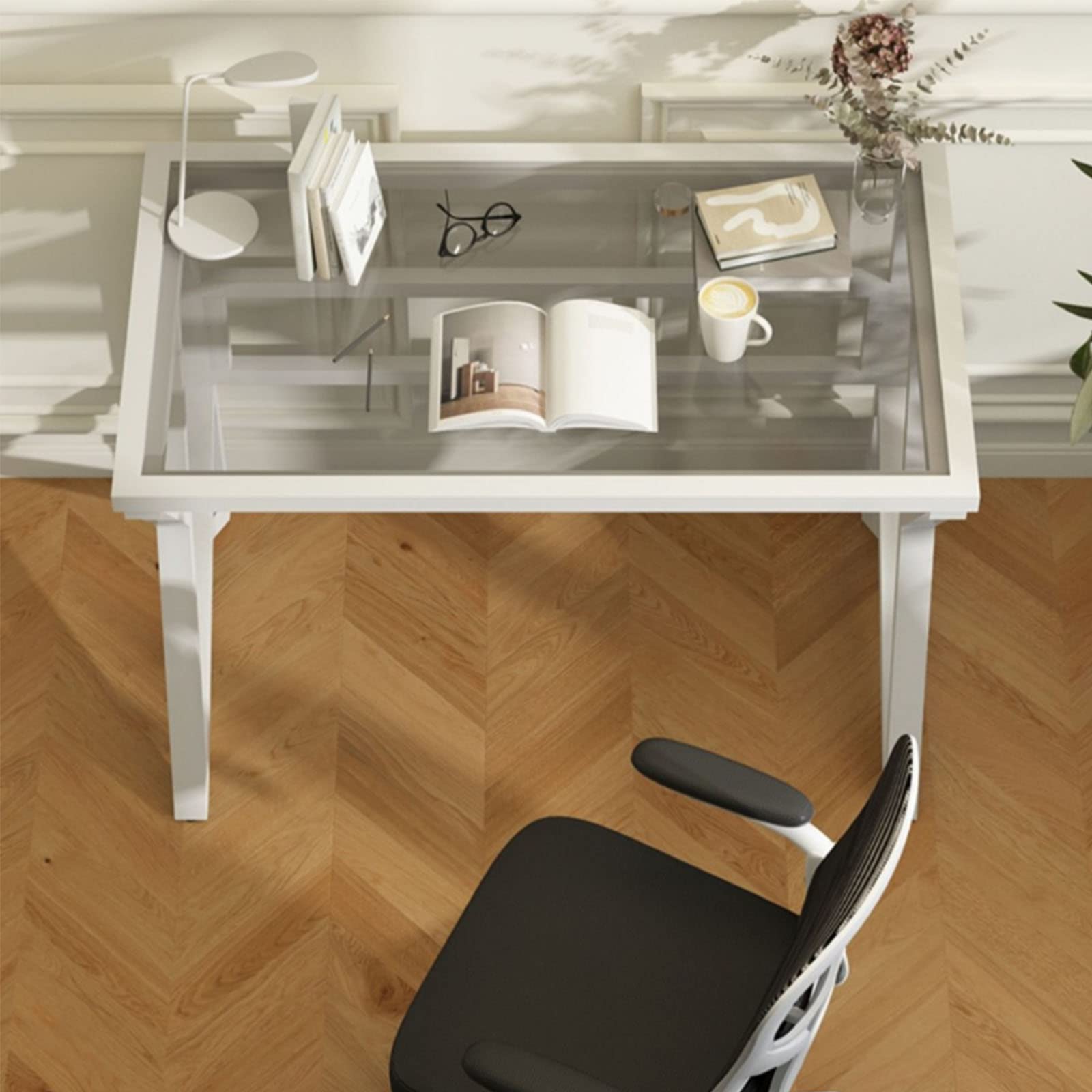 金属とガラスで作られた 2 段のコンピューター デスク。 71NJ8zxVQgL