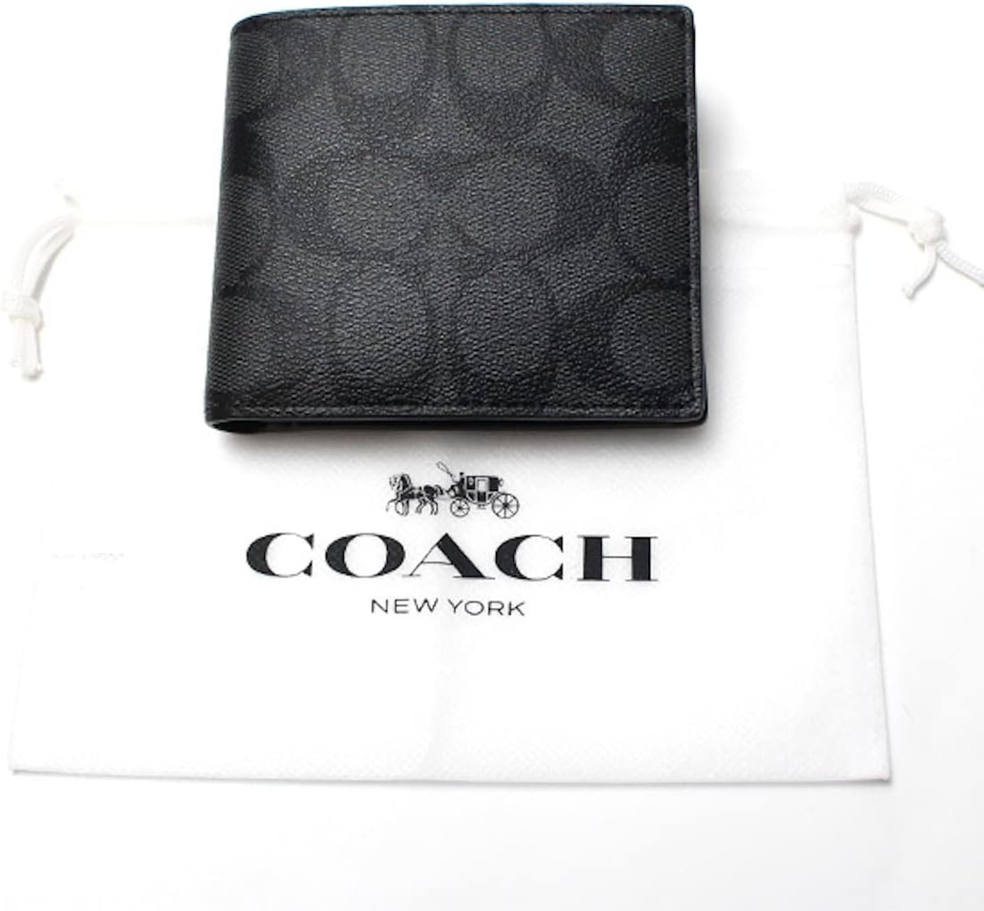 [コーチ] COACH メンズ キャンバス コーチ財布 シグネチャー 二つ折り財布 F-75006 CQ/BK [並行輸入品]