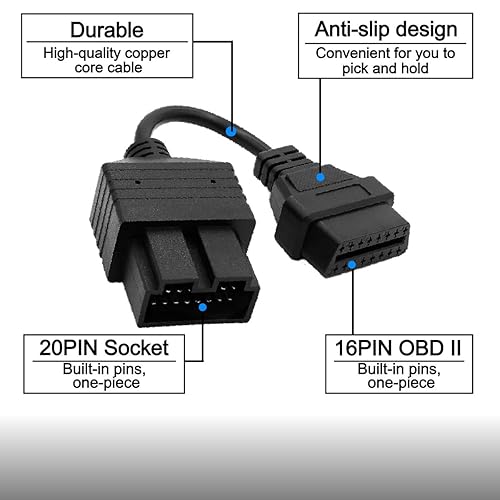 Miniatura 3 de Goliton adaptador de diagnóstico con conector OBD OBD2 de 16 pines para KIA de 20 pines