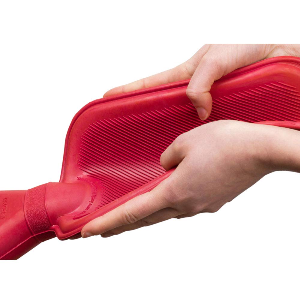 Confezione da 3 bottiglie di acqua calda – 3 bottiglie di acqua calda in gomma naturale da 2 litri – borsa dell'acqua calda perfetta per alleviare il dolore (rosso, blu e viola)
