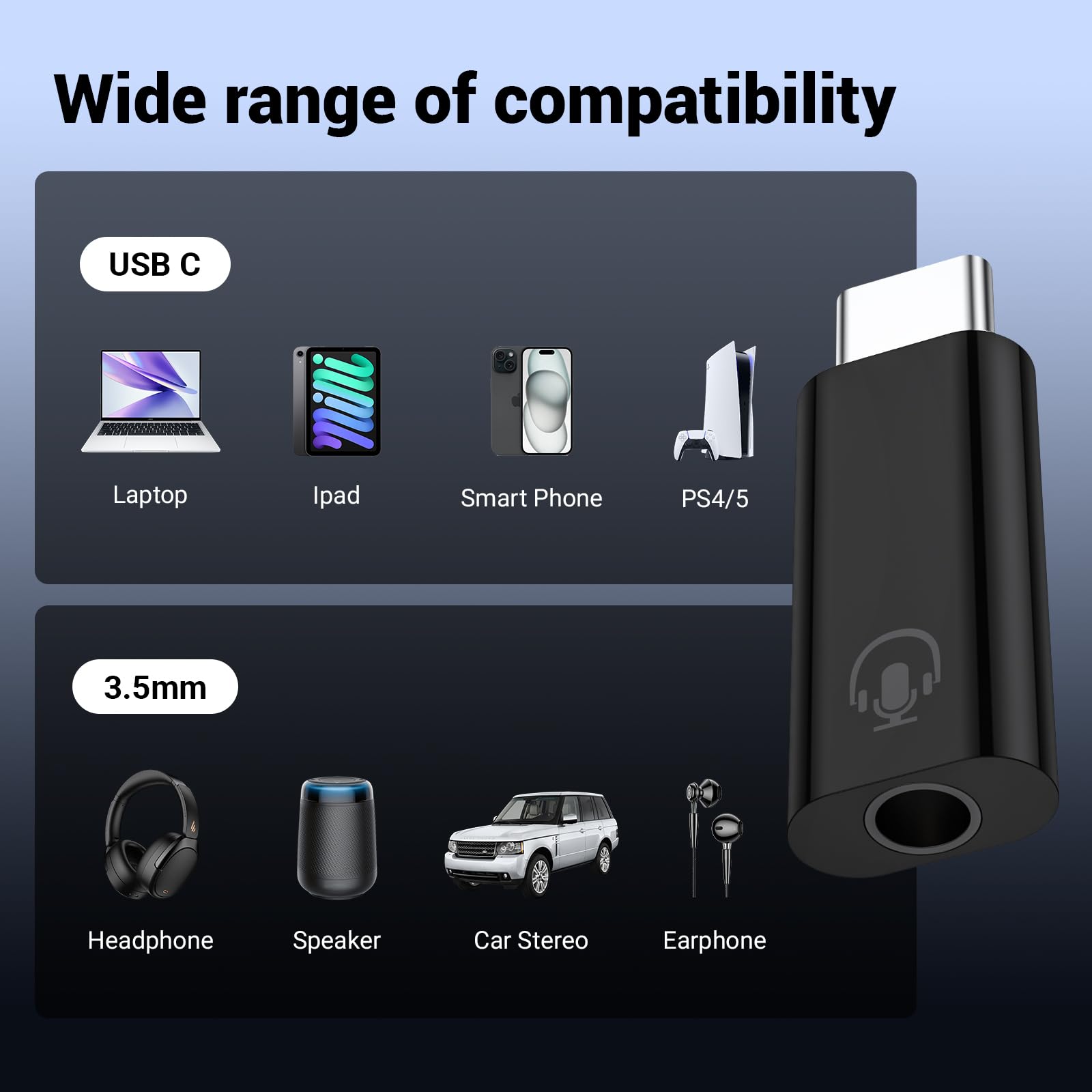 Fidioto Paquete de 4 adaptadores de audio USB C a conector de 3,5 mm, adaptador USB C a conector de auriculares compatible con iPhone 16 Plus/16 Pro Max/Samsung Galaxy/Ultra/iPad Pro/MacBook/Pixel