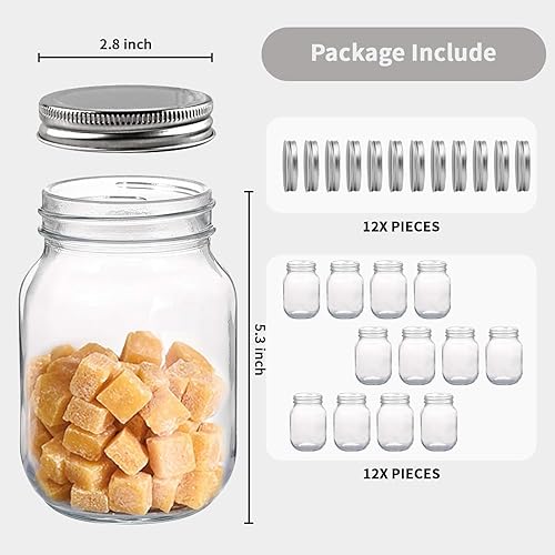 Miniatura 10 de novelinks Tarros de plástico transparente de 16 onzas con tapas herméticas, tarros de plástico de 16 onzas con tapas para almacenamiento de cocina y