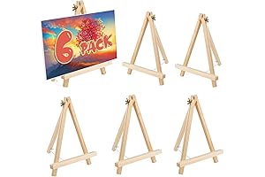 Easel Stands for Painting - 6 Pack Wood Easels, Tripod, Kids Student...