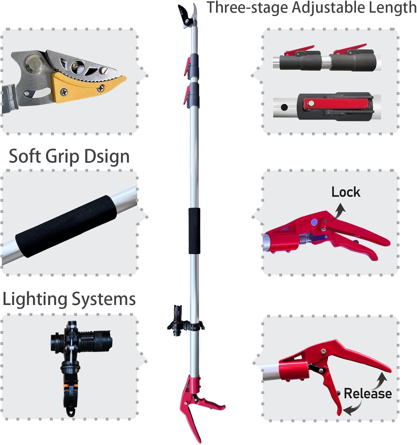 Extendable Tree Pruner with Pole Saw 4.6-10ft Adjustable Length | Aircraft-Grade Aluminum Alloy Ideal for Gardening & Landscaping