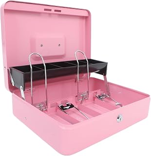 1Set Cash Box with Key Secure Metal Money Storage Box for Cash and Receipts Compact Cash Organizer for Retail Hospitality and Office Use Efficient Cash Management