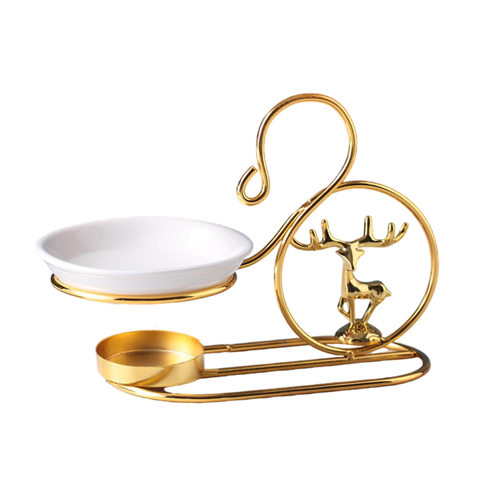 Kalttoy Holder Scented Diffuser, Oil Burners Iron and Ceramic Tealight Holder for Home Decoration Tealight