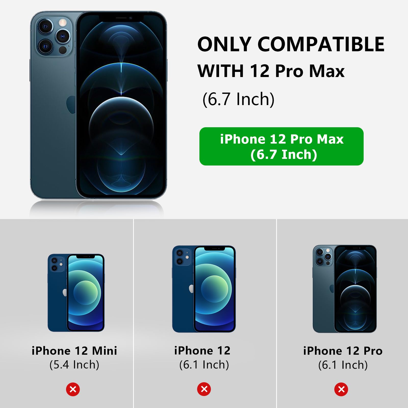 JOYSIDEA iPhone 12 Pro Max Leather Wallet Case, Premium PU Leather Flip Folio Case with 4 Card Holder, Kickstand and Shockproof TPU Cover for iPhone 12 Pro Max 6.7 inch, Black