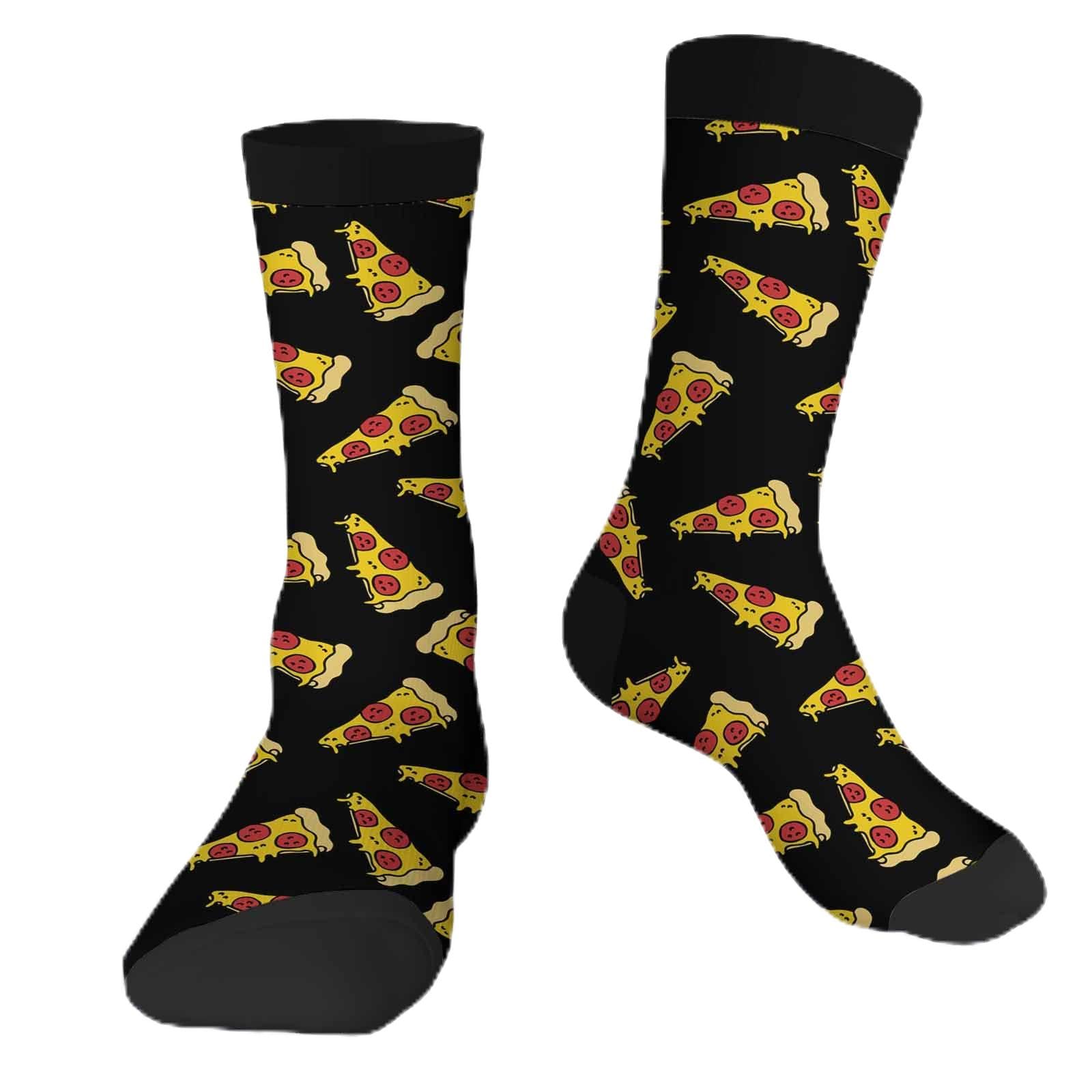 Muntayson Pizza Unisex Cushioned Crew Athletic Socks Men & Women Moisture Wicking Breathable Performance