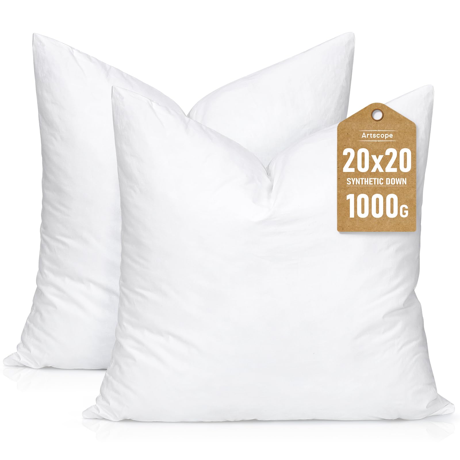 Amazon.com: Artscope Synthetic Down Pillow Insert, 20x20 Down