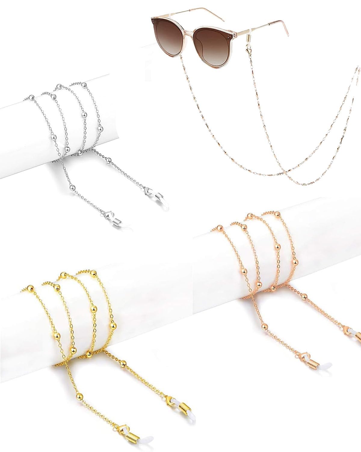 3PCS Specs Holder Strap, Spectacle Chain for Women, Elegant Eyewear Accessory for Formal Occasion, Anti-Slip Design, Stylish Spectacle Chain for Women with Versatile Wearability, Suitable for occasion 3PCS Specs Holder Strap, Spectacle Chain for Women, Elegant Eyewear Accessory for Formal Occasion, Anti-Slip Design, Stylish Spectacle Chain for Women with Versatile Wearability, Suitable for occasion