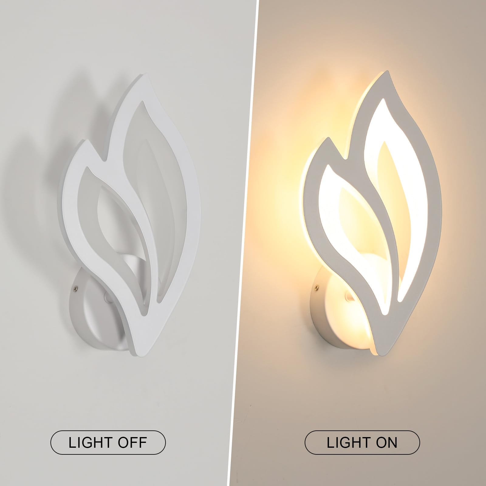 2 Stück LED Wandleuchte Innen Moderne, 13W Warmweiß 3000K | Blumenförmige Wandlampe, Wandleuchte LED aus Acryl für Schlafzimmer Flur Wohnzimmer Treppe Verwendet