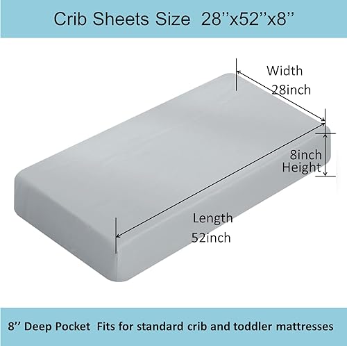 Miniatura 7 de Sábanas para cuna, sábanas para cuna para niños, sábanas para cuna de bebé, sábana bajera de microfibra para cuna estándar y colchón de niño pequeño