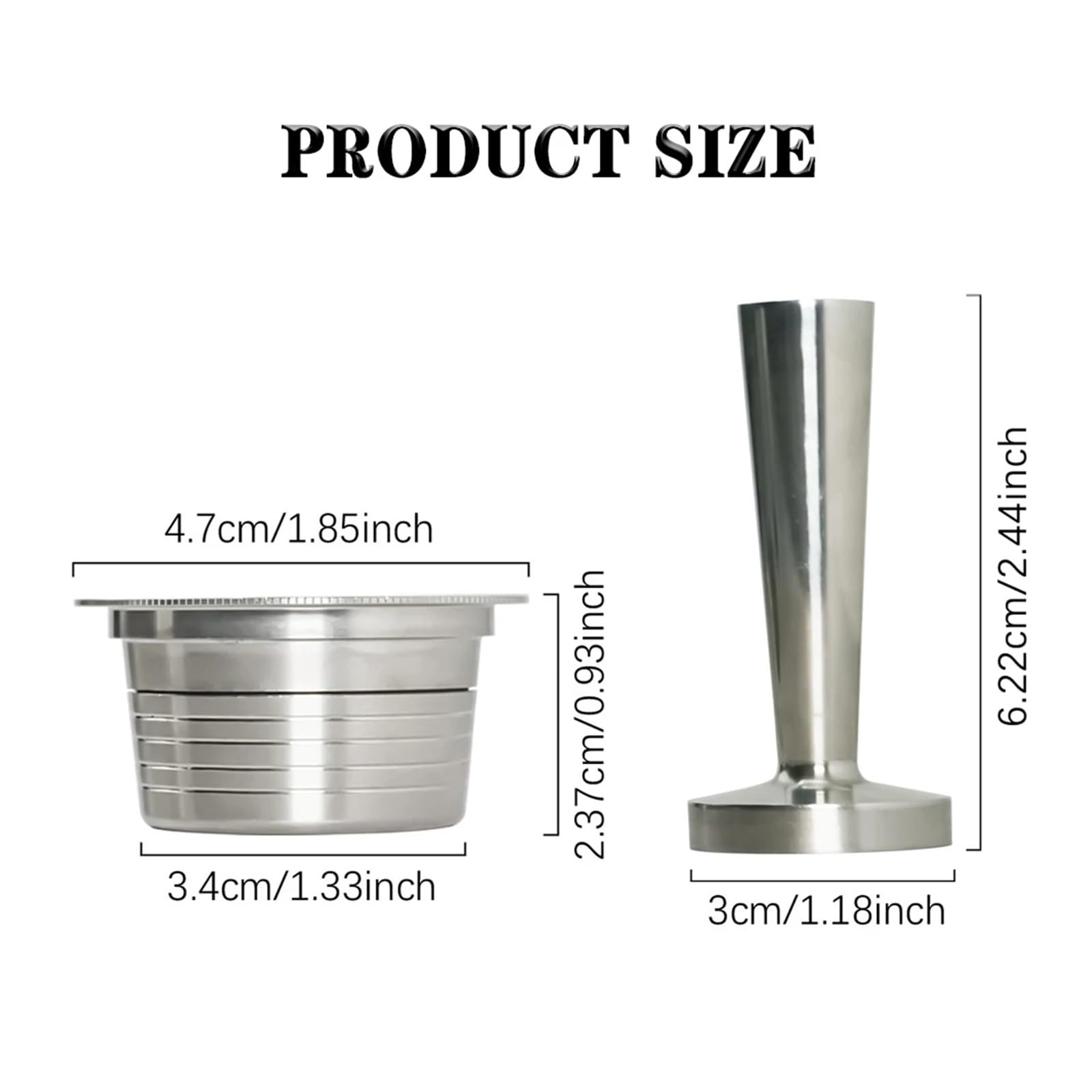 Metalowa saszetka z kawą wielokrotnego użytku, kapsułka z kawą ze stali nierdzewnej wielokrotnego użytku, trwała(3pcs pods)
