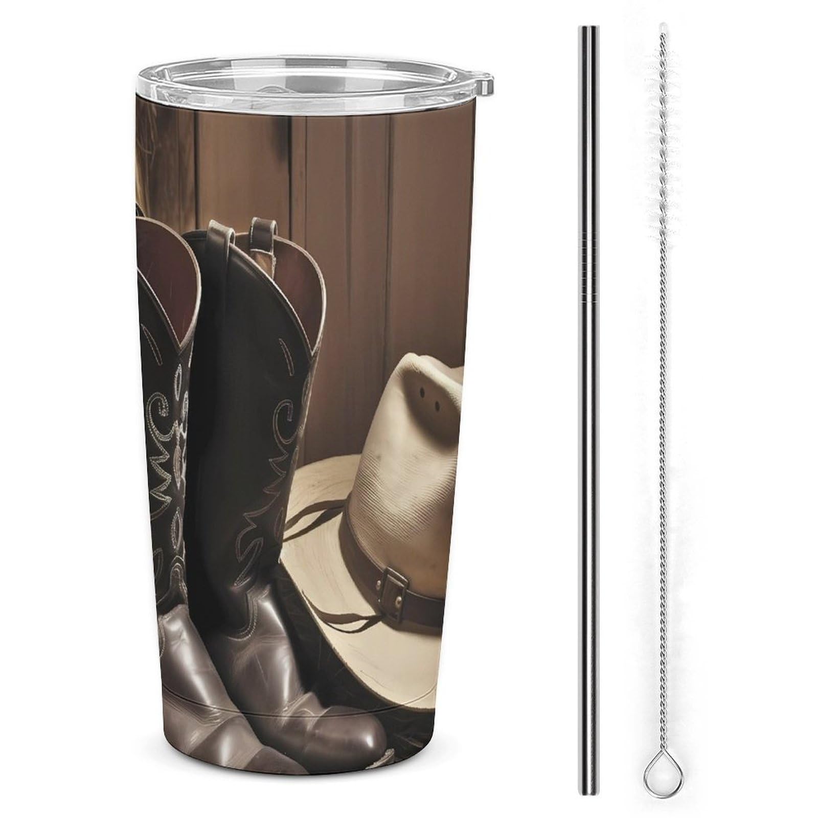 Gobelet isotherme de 591 ml motif bottes de cowboy cadeau original