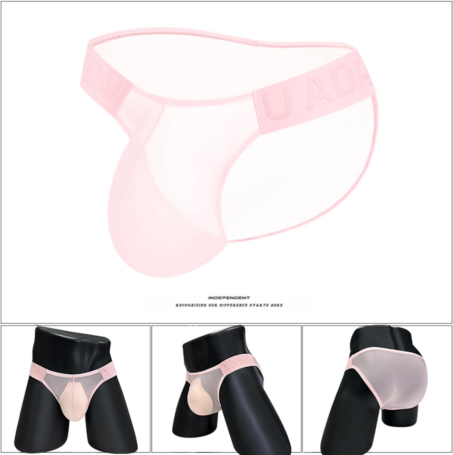 WINDAY Men Briefs Lace Silk Low Rise Bikini Briefs and Breathable Underwear - Image 4