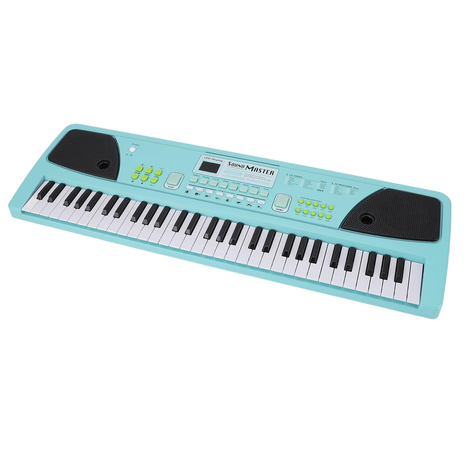 Asixxsix Klawiatura Elektroniczna, 61-klawiszowe Pianino Cyfrowe ładowane Przez USB z Podwójnymi Głośnikami i Mikrofonem dla Początkujących Przenośny Instrument Muzyczny