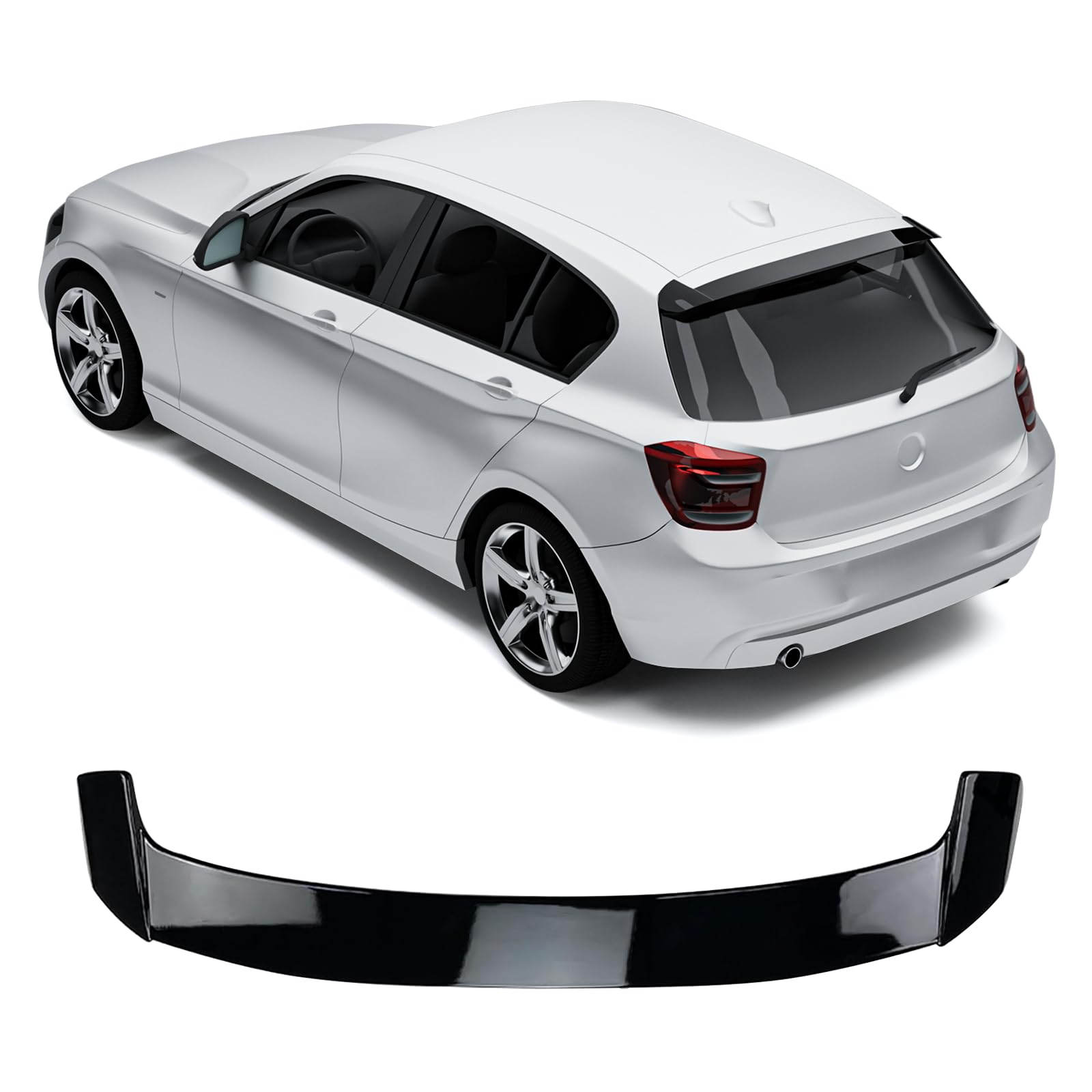 Fit for 1 Series 118i 125i F20 F21 2011-2018 Spoiler posteriore per auto, alettone per spoiler in ABS nero per auto, spoiler per bagagliaio posteriore, adatto per accessori F20 F21