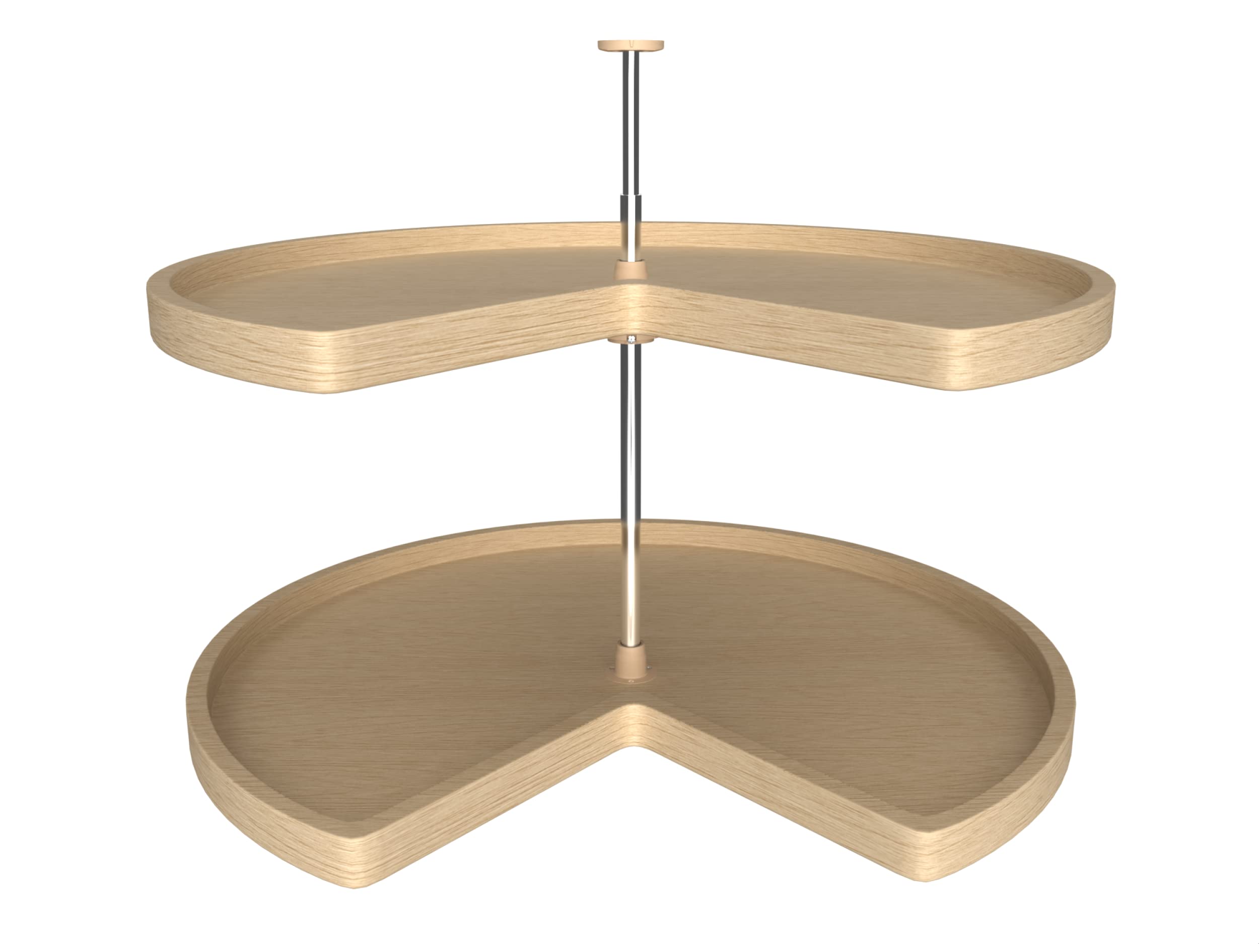 Rev-A-Shelf Banded Wood Kidney 2 Lazy Susan Shelf for Corner Base Cabinets, Standard, Natural Maple