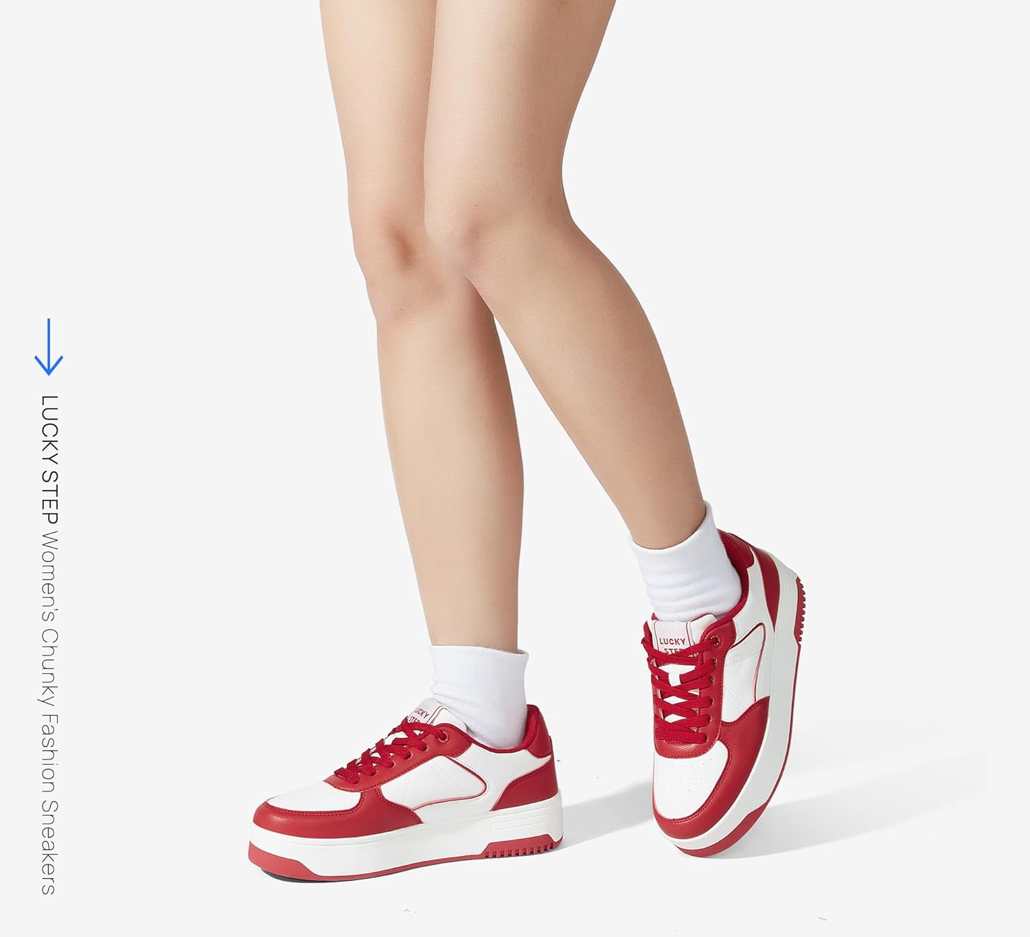 LUCKY STEP Women's Chunky Fashion Sneakers Platform Casual Non Slip Walking Shoes Low Top Comfortable Classic Athletic Sneaker - Image 9