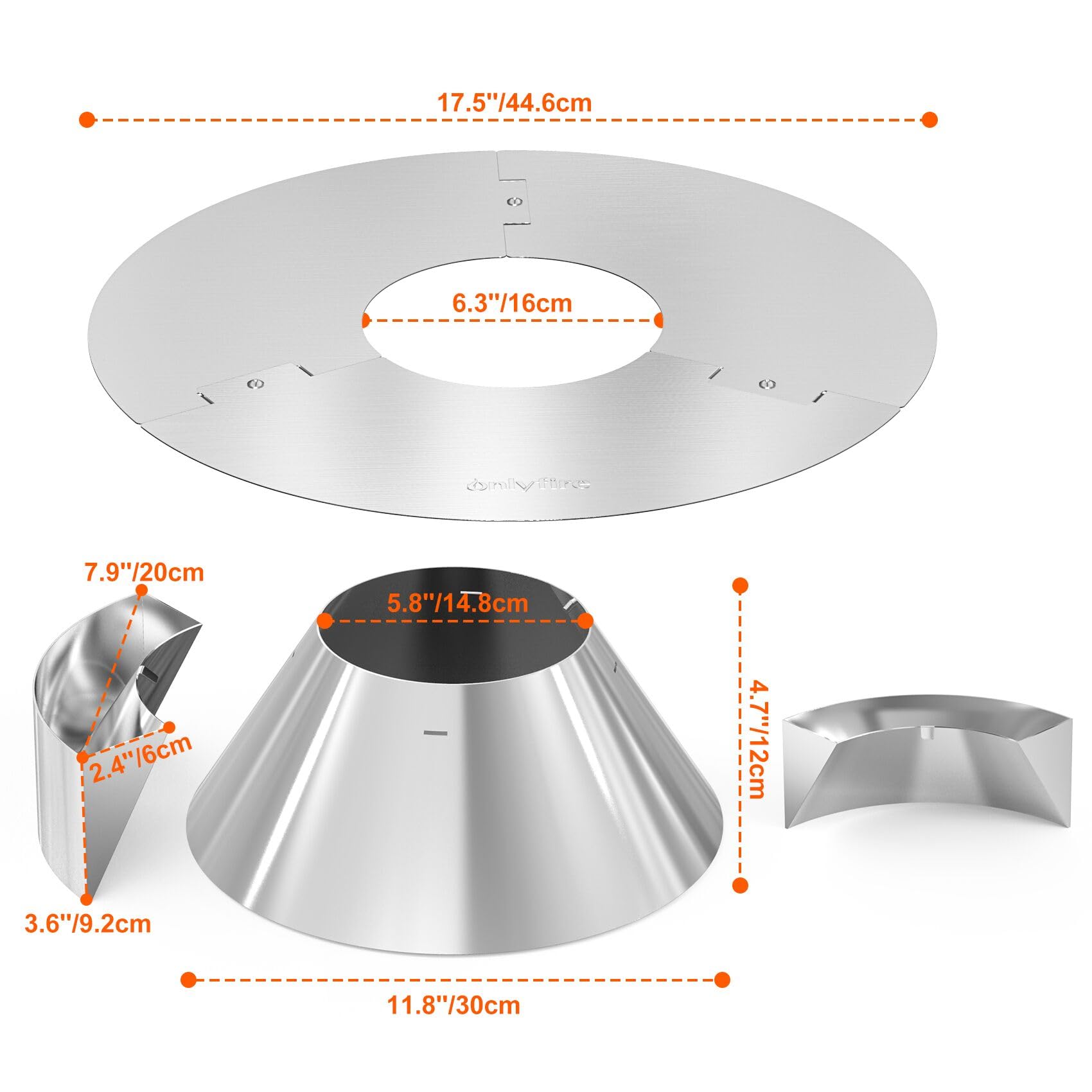 onlyfire Dispositivo di Gestione del Calore del Carbone con Serbatoio d'Acqua Staccabile per Weber Kettle Barbecue a Carbone da 57&67 cm, Charcoal Heat Controller, Ricambio per Weber 7666