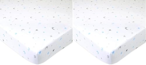 Miniatura 8 de TL Care Sábanas 100% algodón Jersey Tejido Para cuna, Gris Gris,Azul,Celery,Crema,Rosado,Blanco,Alphabet,Ballenas turquesa,Estrellas azules y