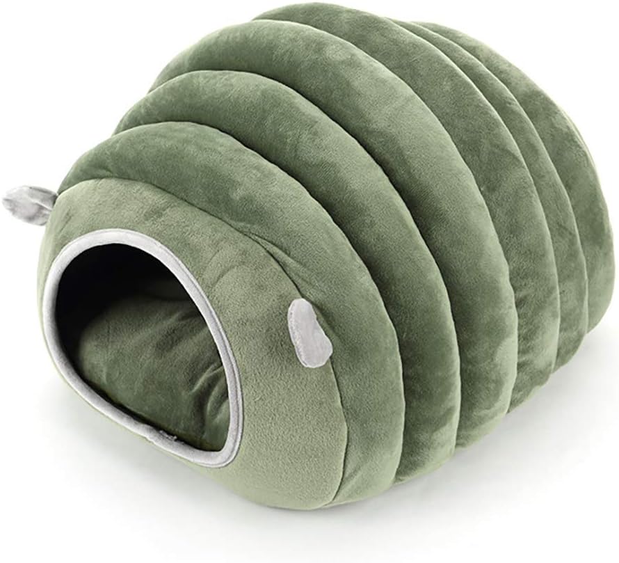 Missrir Small Animals Cave Beds, Hamster Hideout，Cozy House Bedding for Rats Hedgehog Sugar Glider, Caterpillar Shaped Small Pet House…