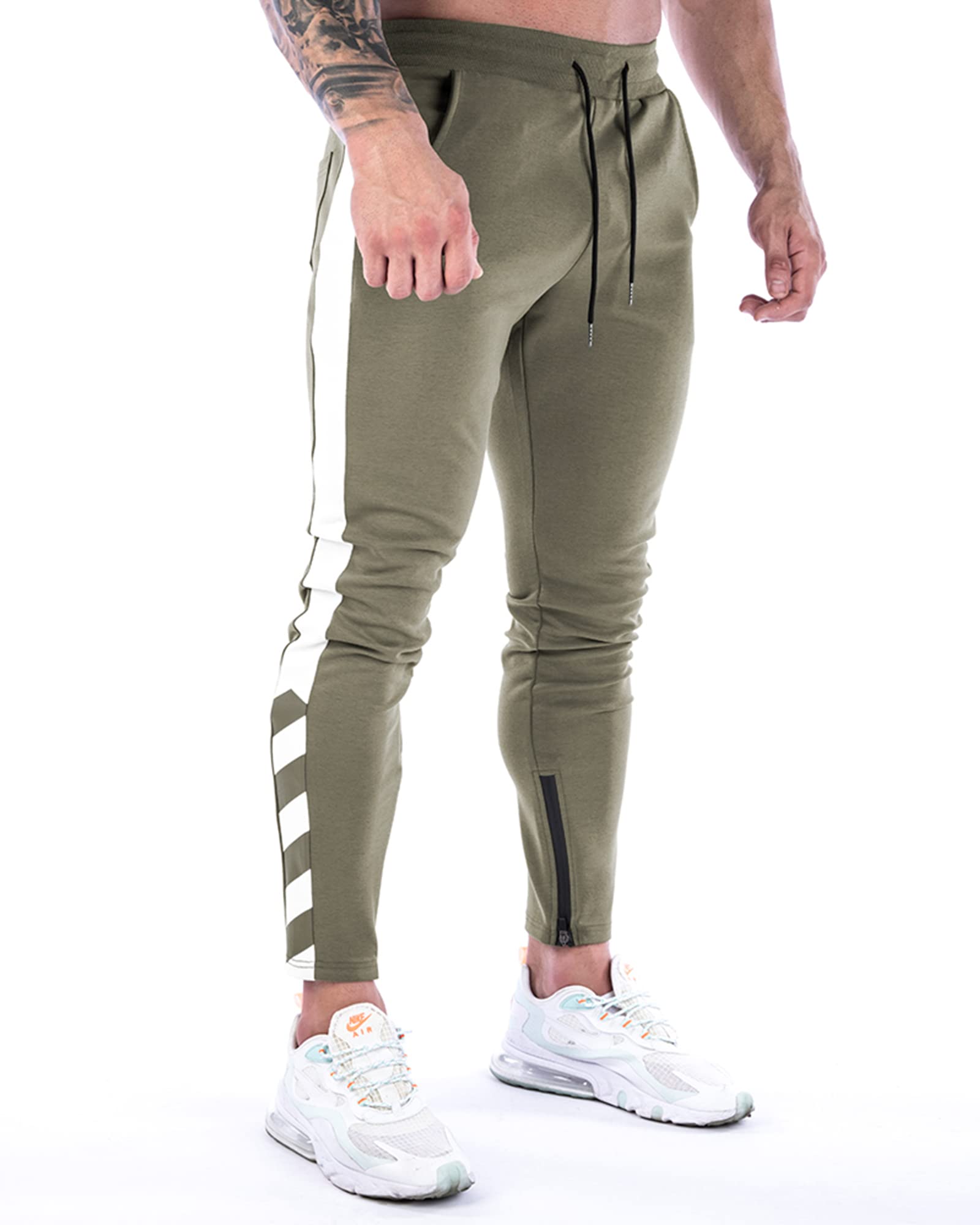 MakingDa, pantaloni da uomo slim in denim, con tasche multiple, con coulisse per lounge e jeans invecchiati, pantaloni a travi, fondo casual, sport all'aria aperta