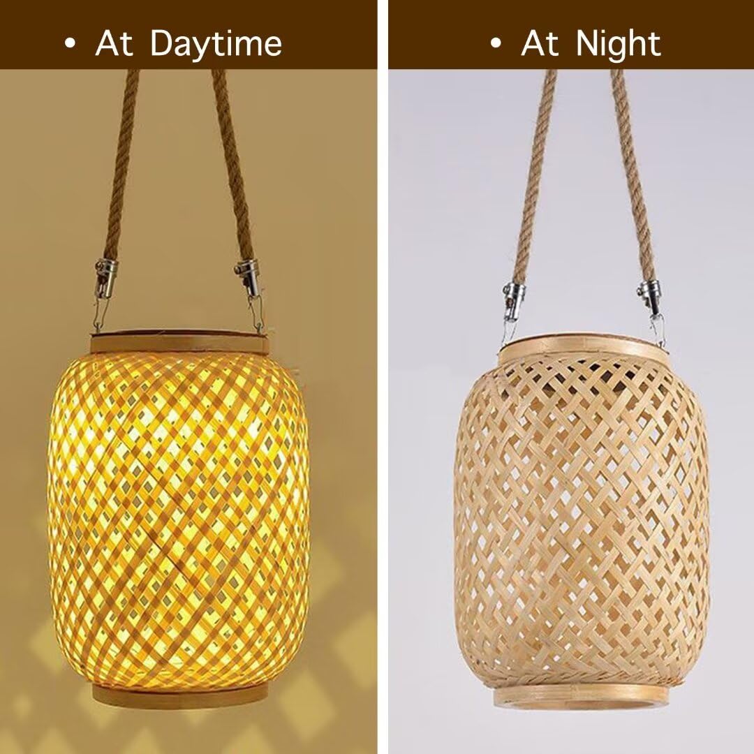 bambus licht Okinawa Bambus LED Boho Stehleuchte Solar + Akku IP54 online kaufen main image 1