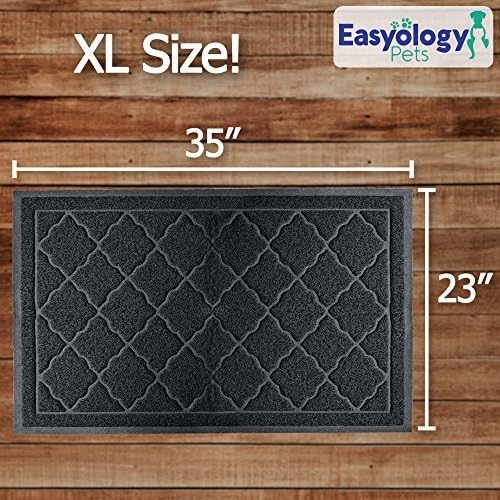 Premium Large Cat Litter Mat 35" x 23", Traps Messes, Easy Clean, Durable, Litter Box Mat with Scatter Control - Soft on Kitty Paws