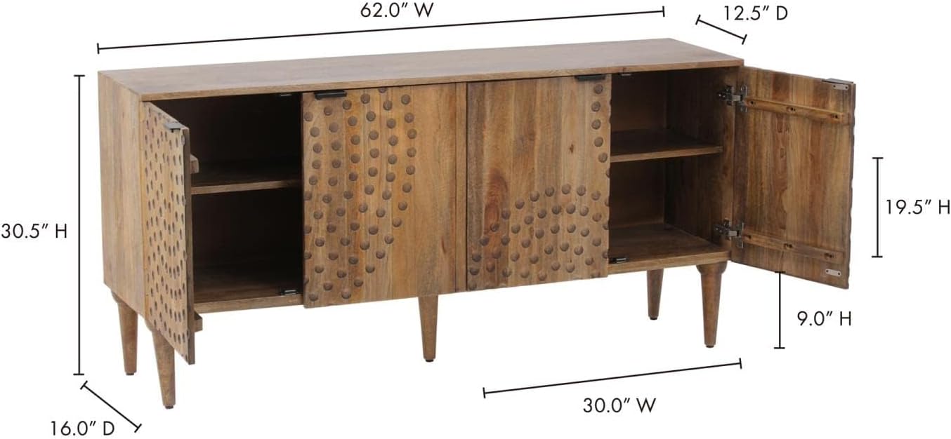 Moe's Home Collection Infinity Contemporary Wood Sideboard in Gray