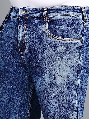 Image of Urbano Plus Men's Regular Fit Washed Jeans Stretchable