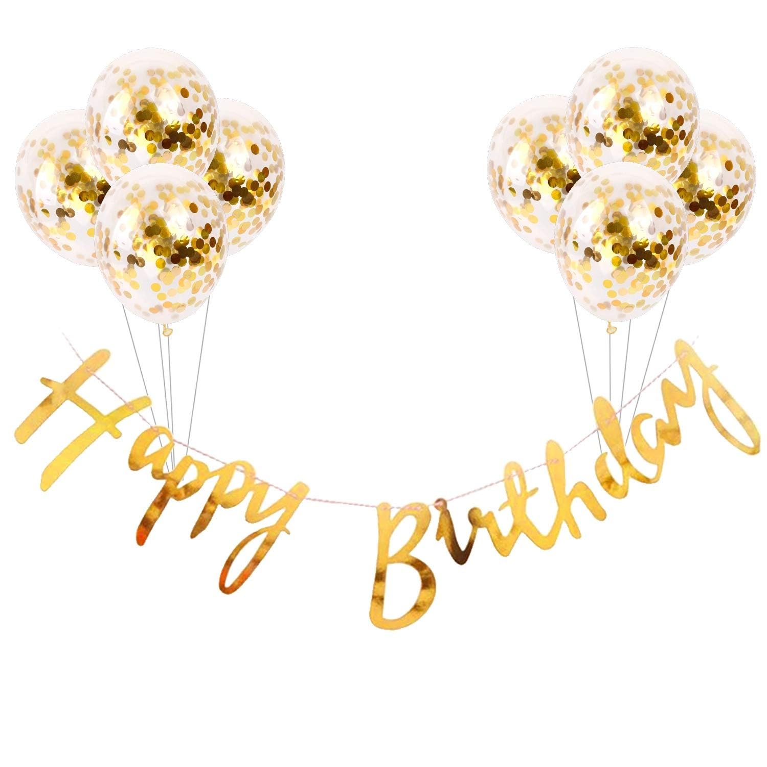 Gold Anniversary Banner Kit - Confetti Balloons -2