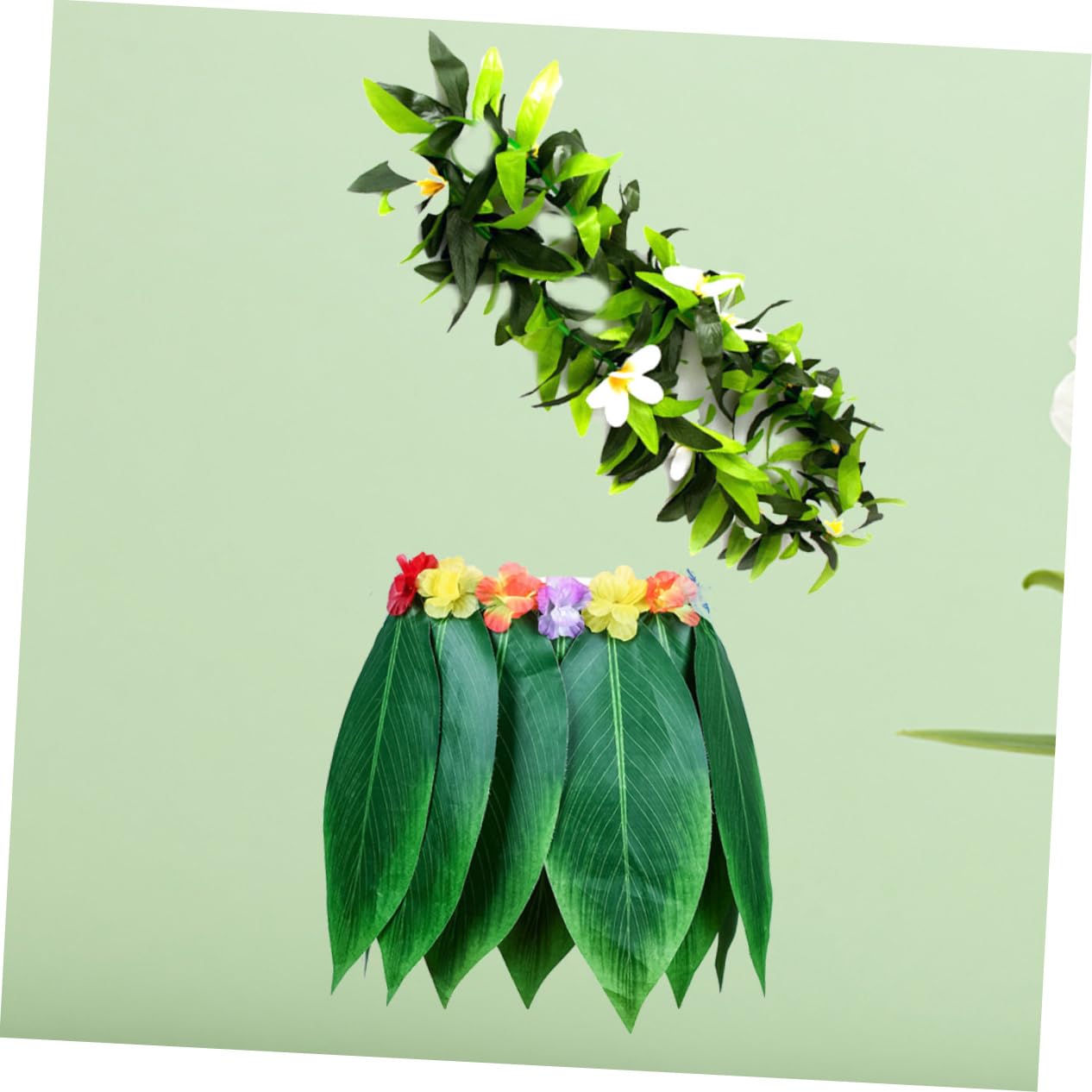 Holibanna 2Piezas Falda Hawaiana Guirnalda para Fiesta Luau y Decoración Tropical Falda para Adultos