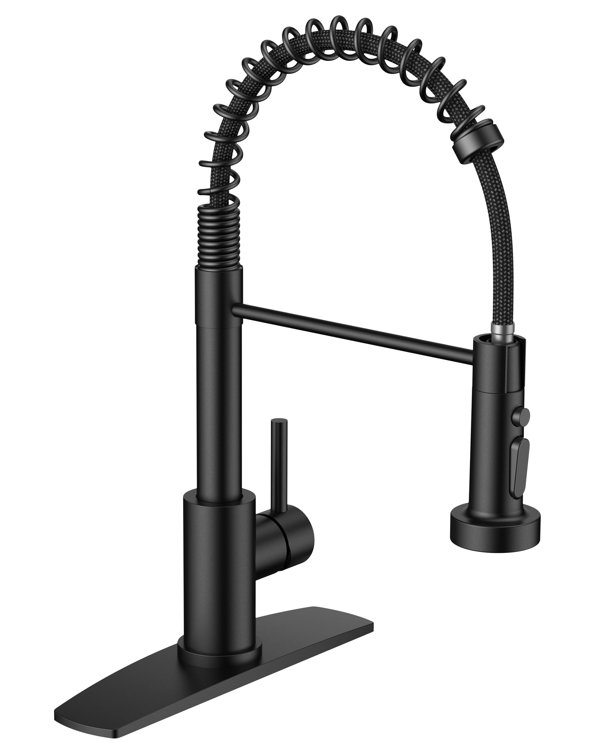 FORIOUS Black Kitchen Faucet, with 3 Modes Sprayer, Single Handle