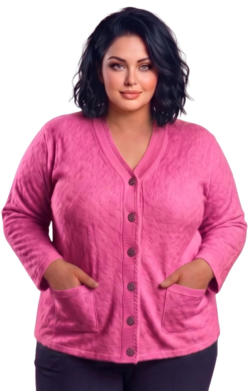 Women's Casual Knit Cardigan Plus Size |Women Warm Button-Down V Neck Sweater Coat for Winter Wear-image-26