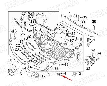 Amazon.com: Rexka 15pcs Bumper Grille Grommet Retainer Clip KD45