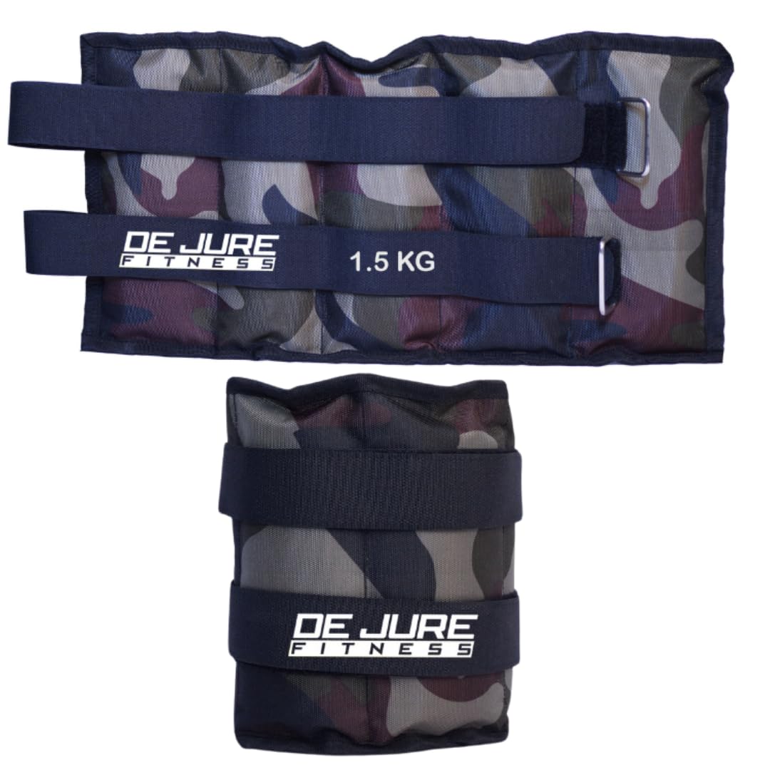 De Jure Fitness Ankle Weight Set, Wrist Weight Set, Leg Weight, Adjustable Strap, 1.5KG Pair (1.5Kg x 2 = 3kg) (E) Camouflage (B08WJ92MPV) Amazon Price History, Amazon Price Tracker