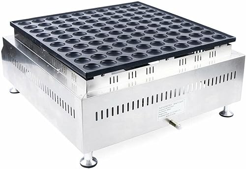 Miniatura 5 de Mini máquina para hacer panqueques holandeses de 100 agujeros, antiadherente de gas LPG Takoyaki, 110 V 1600 W, máquina para hacer gofres para el