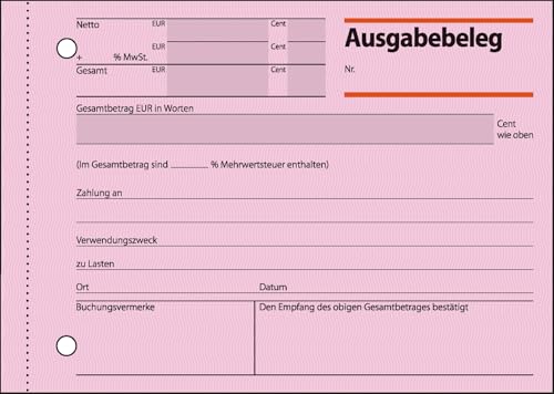 SIGEL AG615 Ausgabebeleg A6 quer, 50 Blatt, 1 Stück, aus nachhaltigem Papier (Packung mit 5)