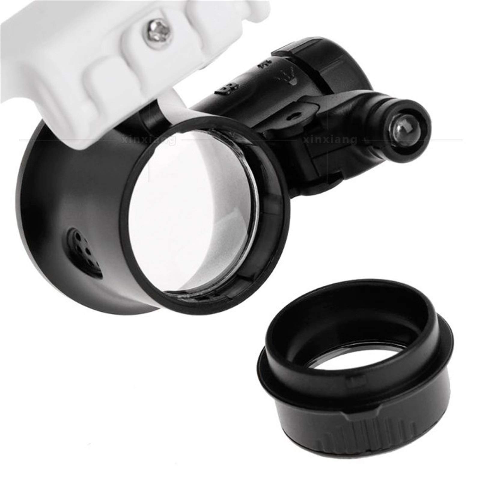 Gafas de Sol con Lupa Lupa con luz LED Lupa de 4 Grupos Reemplazo de Lentes Lupa de Alta Potencia