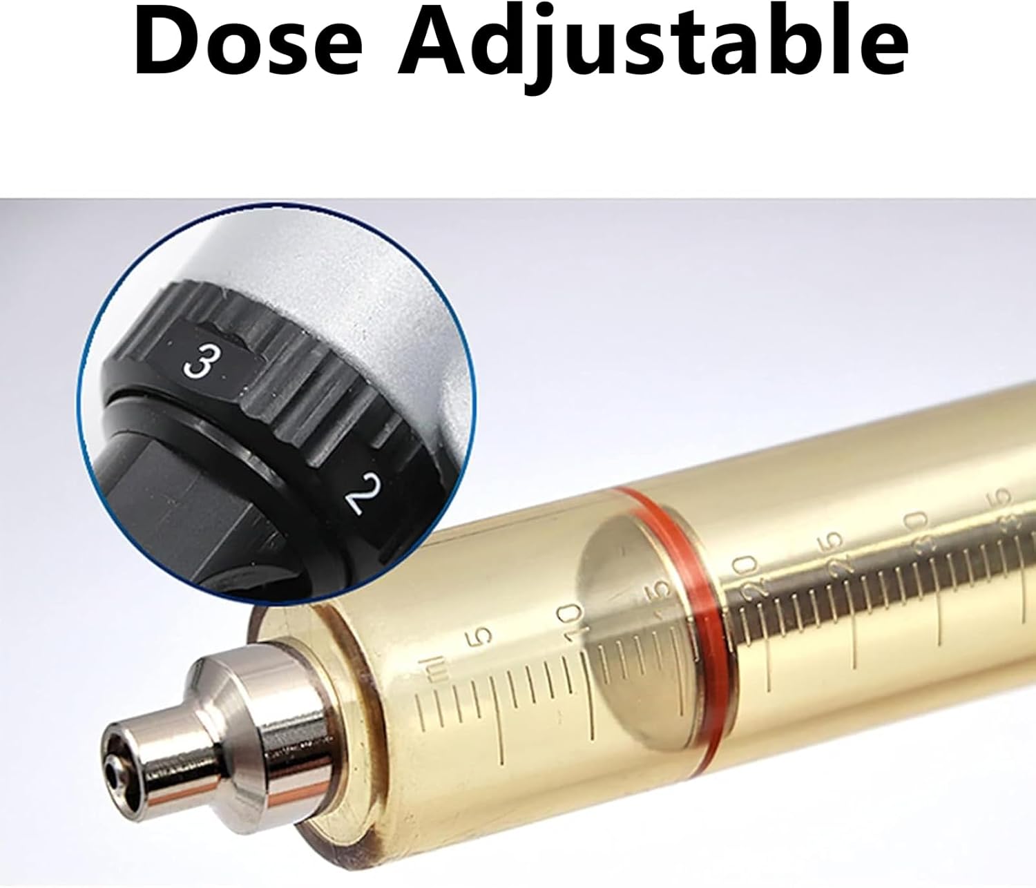 Veterinary Syringe, Semi-Automatic Adjustable Continuous Syringe in Stainless Steel, Veterinary Vaccine Injection for Cattle, Sheep, Swine, Goats (Size 25ml)