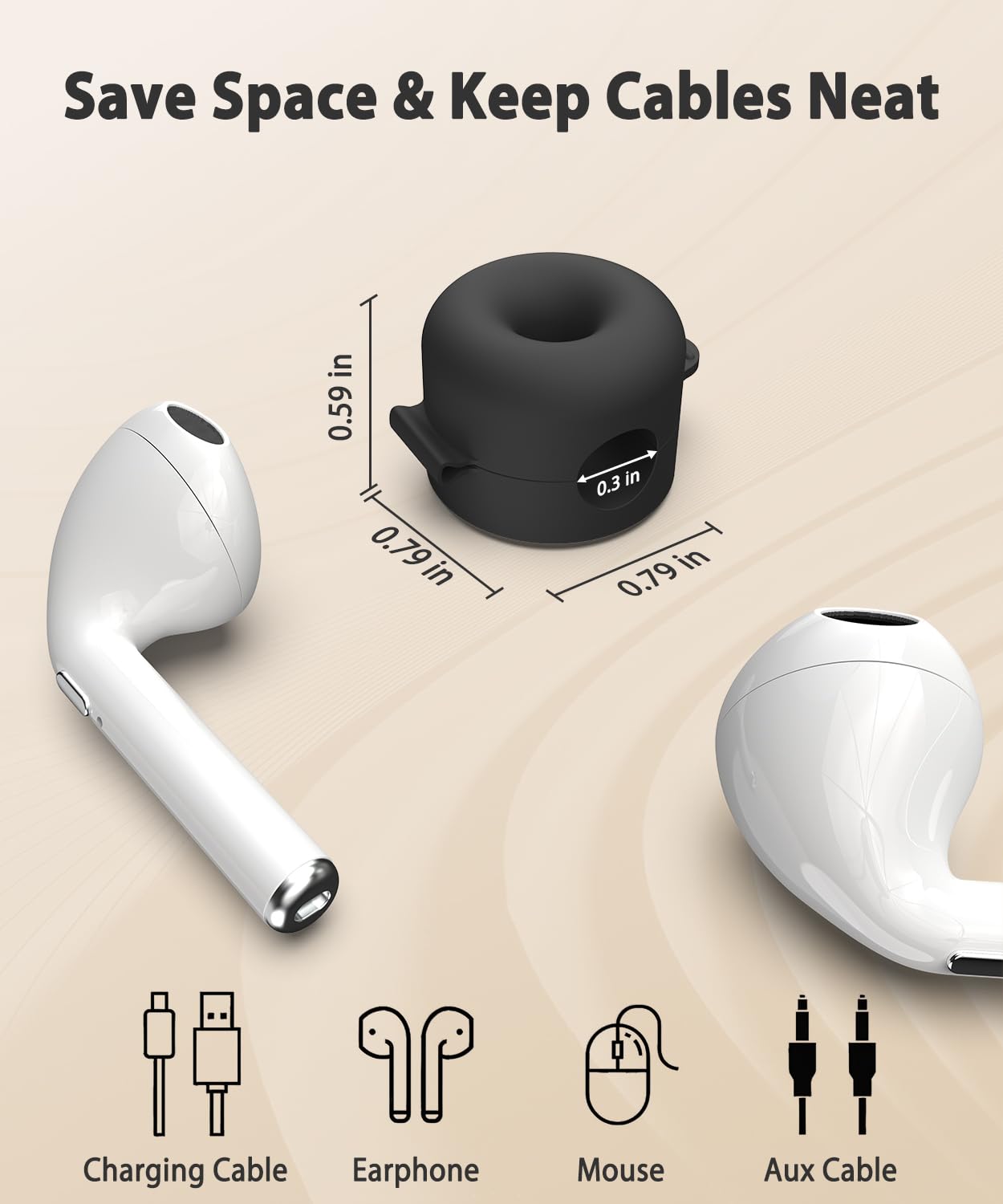 Cable Clips, Cord Organizer [Soft Silicone], Magnetic Cable Management & Cord Holder for Charger Wires, Office Desk Accessories & Workspace Organizer 8 Pcs（Black） - 5